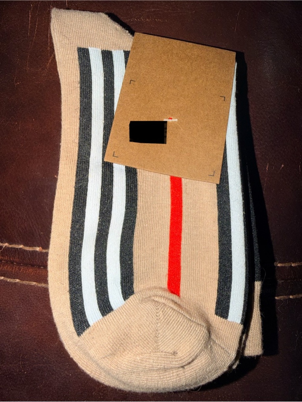 Burberry Icon Stripe Intarsia Socks, Small, NWT - Picture 7 of 7